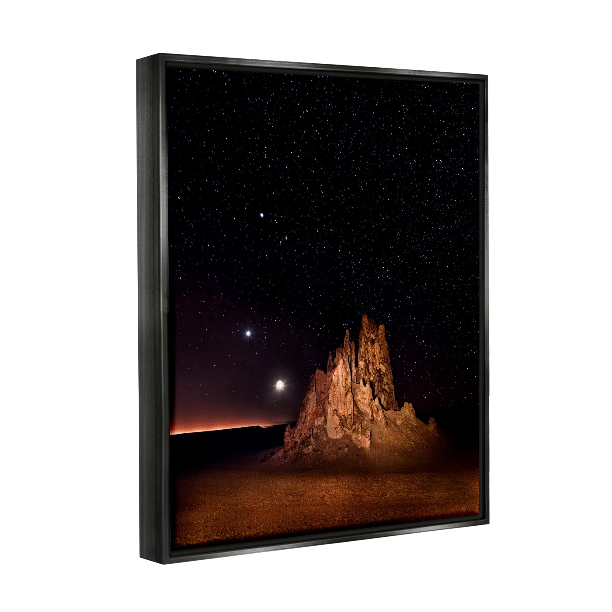 Stupell Industries Starry Night Sky Photography Nature Photography Black Floater Framed Art Print Wall Art, 17 x 21