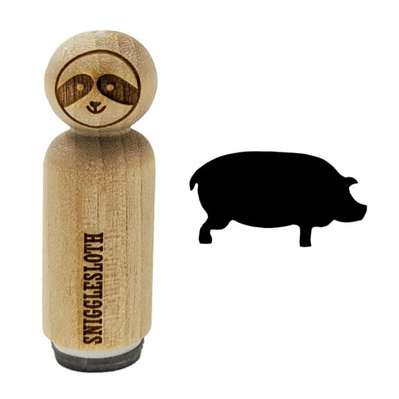 Pig Solid Side View Rubber Stamp for Scrapbooking Crafting Stamping - Mini 1/2 Inch
