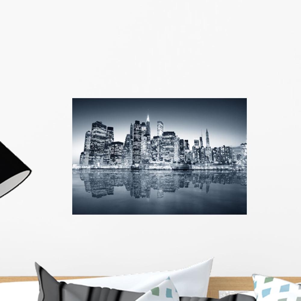 New York Manhattan Wall Mural by Wallmonkeys Peel and Stick Graphic (18 ...