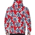 thumbnail image 7 of Uemuo Palm Tree Pattern on Red Pattern Men's Hoodie - Casual Pullover Hoodie with Kangaroo Pocket, Stylish Hooded Sweatshirt for Everyday Wear-3X-Large, 7 of 7