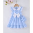 thumbnail image 3 of 3T Baby Girls Dress 4T Girls Sleeveless Dress Doll-collar Toddler Girls Summer Stripe Dress with Cute Bag Blue, 3 of 10
