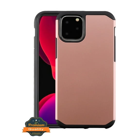 Apple iPhone 11 PRO Phone Case Protective High Impact Shock Absorption Heavy Duty 2 Layers Hybrid Armor Rubber Rugged Silicone Gel TPU Hard Bumper Cover Rose Gold Slim Case for Apple iPhone 11 Pro