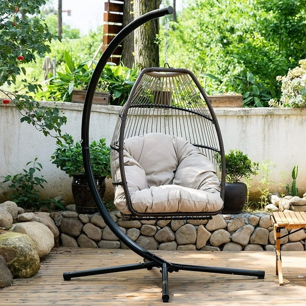 Fdw Egg Chair Hammock Chair Basket Chair Hanging Swing Chair Uv Resistant Cushion With Stand For Indoor Bedroom Outdoor Garden Backyard Other