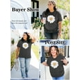 thumbnail image 4 of XCHQRTI Daisy T Shirts Women Plus Size Graphic Tshirts Casual Short Sleeve Oversized Tee, 4 of 7