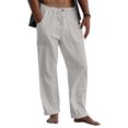 thumbnail image 3 of Men's Fashion Solid Color Slim Loose Casual Pants, Waist with Pockets Trousers for Streetwear and Daily Outings,Light Gray,M, 3 of 7