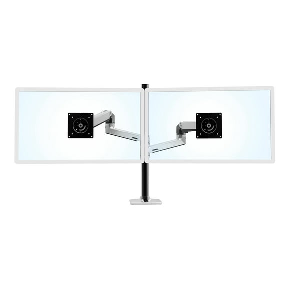 Ergotron LX - Mounting kit (dual stacking arm, tall pole) - for 2 LCD displays - aluminum, steel - polished aluminum with black accents - screen size: up to 40"