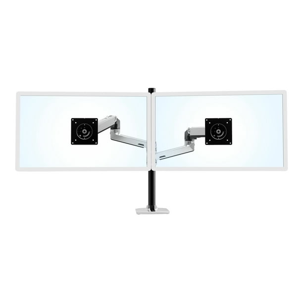 Ergotron LX - kit de Montage (tall pole, dual stacking arm) - pour 2 Écrans LCD - Aluminium, Acier - Aluminium Poli avec accents Noirs - Taille de l'Écran: jusqu'à 40"