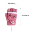 thumbnail image 3 of Xfvqtps Womens USB Heated Fingerless Gloves with Flip Cover Plush Knitting Cute Cartoon Animals Constant Temperature Windproof Warm for Cold Weather Winter Mittens Hot Pink, 3 of 9