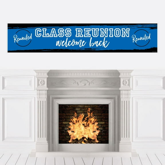Big Dot of Happiness Reunited Blue - Royal Blue School Class Reunion Party Decorations Party Banner
