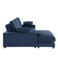thumbnail image 4 of Better Home Products Daisy Convertible Sofa/L-Shaped Design in Blue Corduroy, 4 of 9