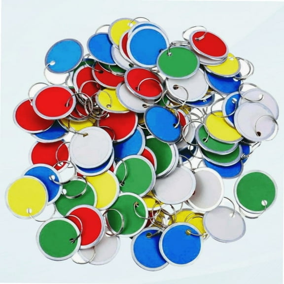 60 Pieces Metal Rimmed Key Tags Round Paper Tags with Split Rings (31mm, Multicolor)