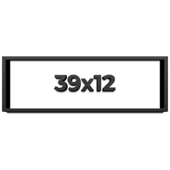 39x12 Shadow Box Frame Black | 1 inches Deep Real Wood Contemporary Shadowbox Display Frame | UV