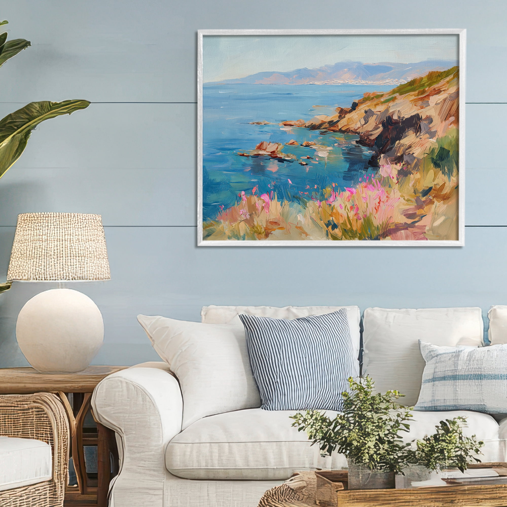 Stupell Industries Where Mountains Meet Sea White Framed Giclee Art, design by Svetlana Aleynikova