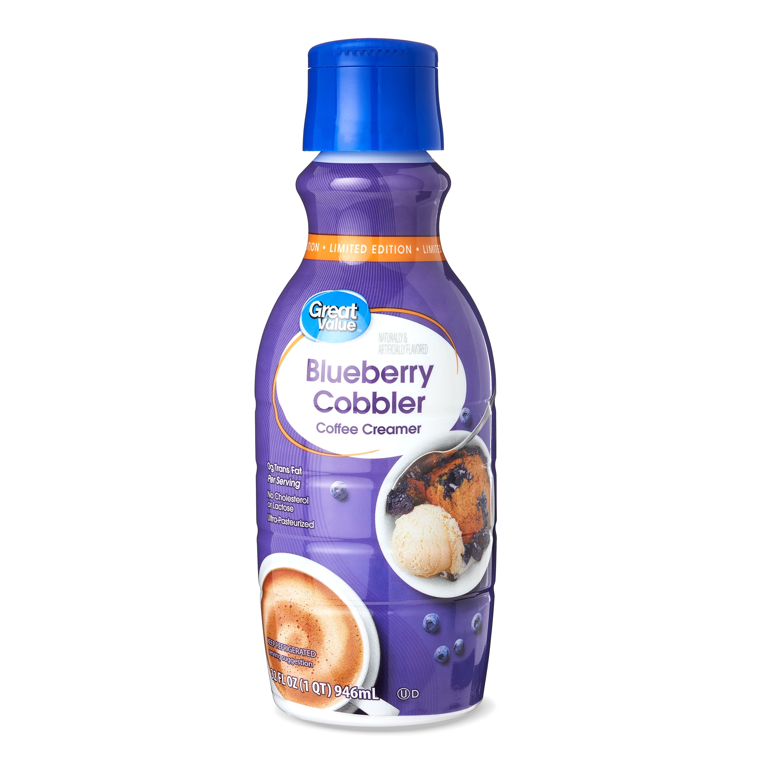 Great Value Coffee Creamer, Blueberry Cobbler, 32 fl oz