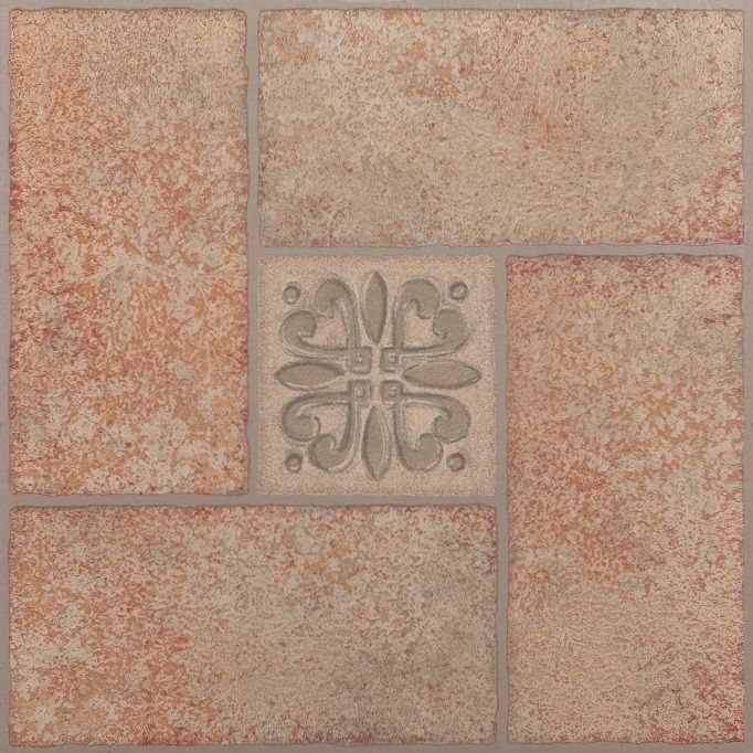 Nexus Beige Terracotta Motif Center 12 Inch X 12 Inch Self