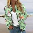 thumbnail image 2 of GXIPO Zip Up Fall Outfits for Women 2024 Jackets Long Sleeve Trendy Casual Loose Outwear with Pockets Green L, 2 of 5