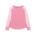 thumbnail image 3 of Efsteb Girls Long Sleeve Shirts Cute Tops Solid Color Loose Fashion Casual Round Neck Dressy Casual Blouses Comfy Blouses (Hot Pink,13 Years), 3 of 4