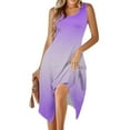 thumbnail image 5 of fheaev Summer Tank Dress for Women Casual Loose Sundress Long Dress Sleeveless Round Neck Below The Knee Dresses A Line Flowy Cover Up Beach Vacation Midi Dress, 5 of 8