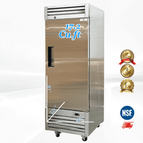 Commercial Reach-In Upright Refrigerator, 27 inch, 17.2 cu. ft, Stainless Steel exterior, Cooler Depot.
