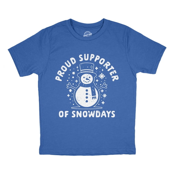 Youth Funny T Shirts Proud Supporter Of Snowdays Sarcastic Winter Season Novelty Tee for Kids
