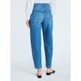 thumbnail image 4 of Free Assembly Women's Mid Rise Wide Hem Barrel Jeans, 28" Inseam, Sizes 0-20, 4 of 6