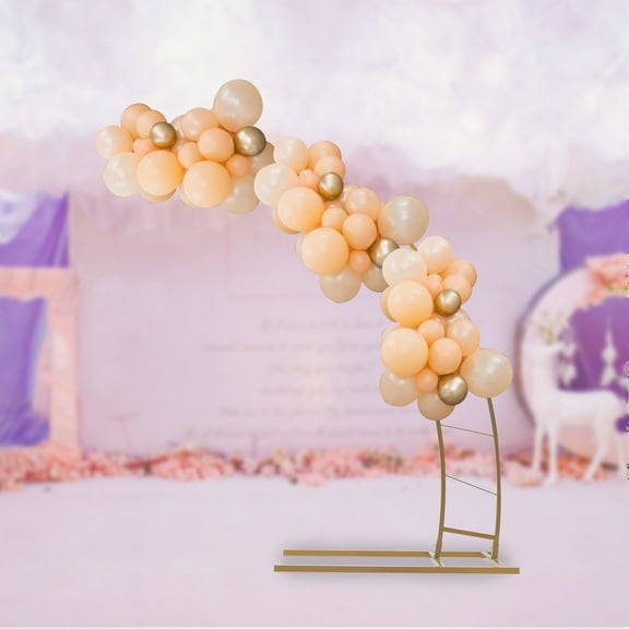 ChicHomey 6.5ft Gold Wedding Arch, Crescent Shape, Durable Carbon Steel, Customizable for Floral, Balloon, or LED Decorations, Ideal for Wedding Backdrops