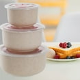 thumbnail image 2 of Wheat Bowl Set With Lid Airtight Bowl Food Storage Containers Microwave Oven Freezer And Dishwasher Easy To Clean 3 Dining Table Set for 4 round Kitchen Table Set for 4 under 150 round Table Place, 2 of 4