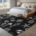 thumbnail image 4 of 5'x8' Area Rugs, Black Coastal Indoor Outdoor Area Rug for Living Room Bedroom, Nautical Starfish Jellyfish Seahorse Washable Bathroom Rugs Kitchen Floor Carpet Mats Home Decor Aesthetic, 4 of 8