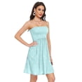 thumbnail image 2 of Dailycode Summer Dresses for Women Strapless Casual Beach Cover Ups Mint White Polka Dot Tube Top Sundress, 2 of 8