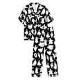 thumbnail image 6 of Puliio Women's Halloween Pajamas Sets 2 Piece Button‑Down Ghost Print Short Sleeve Breathable Sleepwear Nightwear Pjs Set, 6 of 7