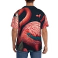 thumbnail image 5 of Cauagu Colorful Floral Flamingo Men's Short Sleeve Button Down Hawaiian Shirt for Men Bowling Shirts Casual Summer Beach Shirt,XX-Large, 5 of 6