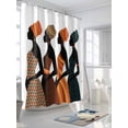 thumbnail image 3 of Fsddascl Black Women Shower Curtain Set - 48" x 72" Washable Bathtub Curtain with 12 Hooks, Abstract Art Nation Orange Geometric Tribal Waterproof Fabric Stall Shower Curtains for Bathroom/Bathtub, 3 of 6