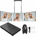 thumbnail image 1 of 360 Degree Mirror with Light, 3 Way Mirror, Three Color Dimming Mirror, LED Shaving Mirror, Cosmetic Mirror, Height Adjustable Telescopic Hook…, 1 of 5