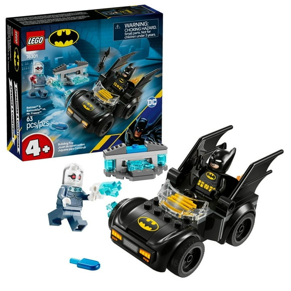 LEGO DC Batman & Batmobile vs. Mr. Freeze Toy Building Set - Superhero Batman Toy for Preschool Kids, Boys and Girls, Ages 4+ - Gift Idea for Kids Birthday - 76301, Includes 63 Pieces, Ages 4+