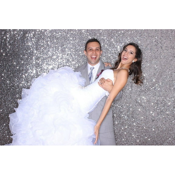 8ft SEQUINS PHOTOGRAPHY BACKDROP 54"X96" DRAPE PANEL CURTAIN SPARKLY 3 Colors", (Color: Silver)