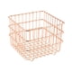 thumbnail image 4 of Cesta de almacenamiento de hierro, organizador de maquillaje INS, cesta de alambre para dormitorio Oro rosa 13x13cm, 4 of 9