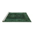 thumbnail image 2 of Ahgly Company Machine Washable Indoor Square Persian Turquoise Blue Traditional Area Rugs, 5' Square, 2 of 4