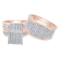 thumbnail image 2 of AFFY White Natural Diamond Engagement & Wedding Trio Bridal Ring Set In 10k Rose Gold (0.3 Cttw), 2 of 7