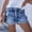 Dark Blue, variant on Women's Jean Shorts Stretchy Pull On Fashion Jeans Mini Pants High Waist Shorts Design Hole Beach Bottom Shorts