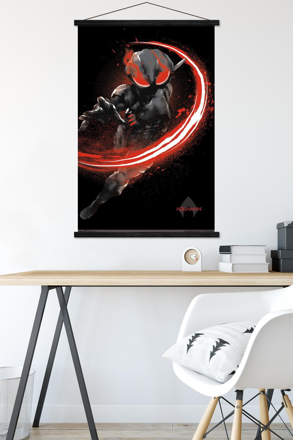 DC Comics Movie - Aquaman - Manta Fear Wall Poster with Wooden Magnetic Frame, 22.375" x 34"