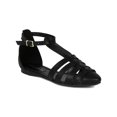 thumbnail image 1 of Breckelle BK71 Women Leatherette Caged Gladiator Ankle Strap Flat Sandal, 1 of 5