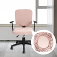 thumbnail image 4 of XINQIHANG Removable Computer Chair Slipcovers,Stretchable Chair Seat Cushion Protector,Elastic Office Chair Cover, for Computer,Desk,Office Hotel, Pink, 4 of 7
