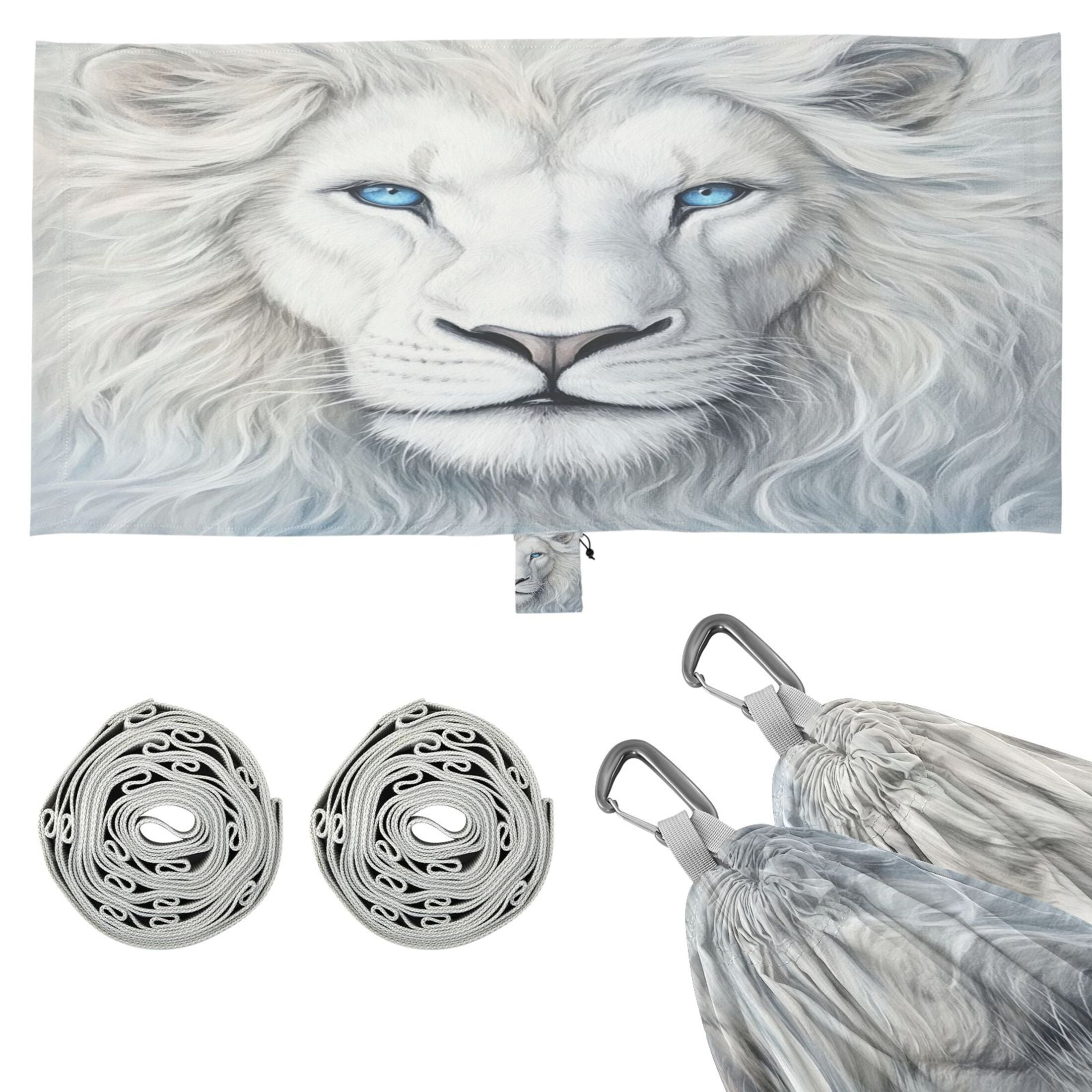 Hammock Camping Hammock Nylon Portable Hammock Travel Camping Hammock White Lion Face