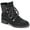 Black, variant on Baretraps Womens Dennison Faux Suede Faux Fur Hiking Boots