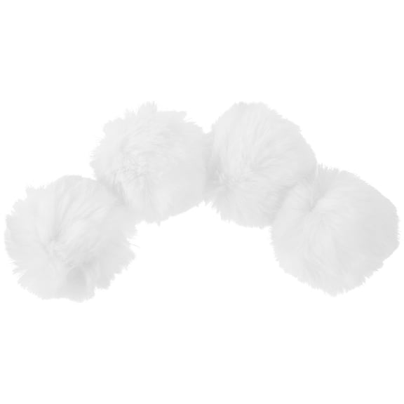 NIAIZEK 4 Pack White Pom Poms for Crafts Soft Artificial Wool for Decoration and Creative Projects