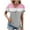 Gray, variant on Women's Short Sleeve V Neck Shirts Summer Collared Tops Casual Loose Tees Tops