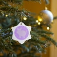 thumbnail image 7 of 3drose, Purple Dot Baby Pig, 3 inch Snowflake Porcelain Ornament, 7 of 7