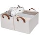 thumbnail image 3 of Contenedores de almacenamiento para estantes con estructura de metal, cestas de almacenamiento rectangulares, grandes, beige Zhivalor Cajas Organizadoras, 3 of 5