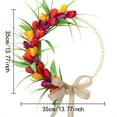thumbnail image 3 of Corona de Tulipanes Artificiales de Pascua con Perlas de Madera para Puertas Y Paredes, 3 of 6