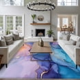 thumbnail image 3 of 5'x8' Area Rugs, Purple Blue Indoor Outdoor Area Rug for Living Room Bedroom, Modern Pink Gold Marble Textured Washable Bathroom Rugs Kitchen Floor Carpet Mats Home Decor Aesthetic, 3 of 8